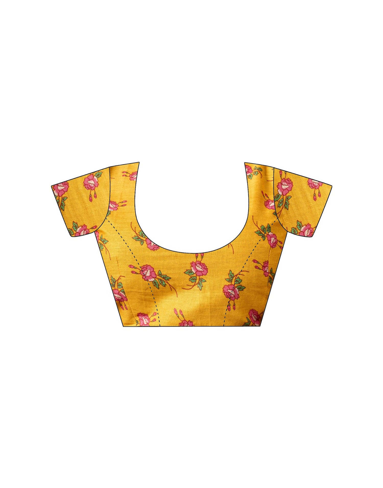 Ready To Wear Brown Cotton Printed Saree With Pocket