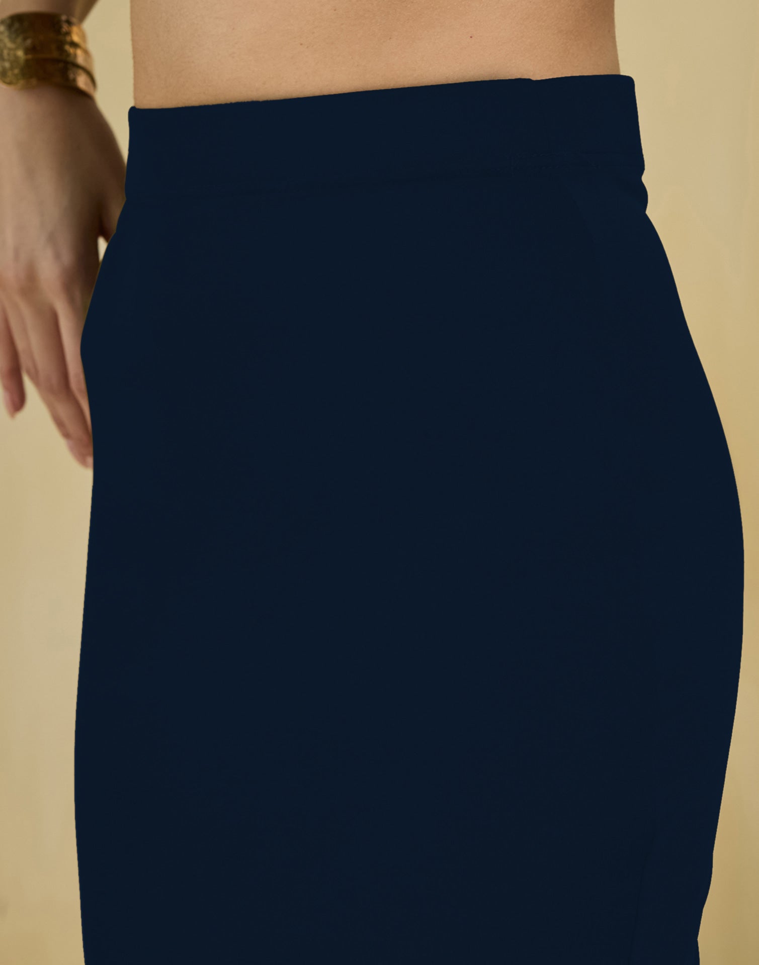 Navy Blue Lycra Plain Elastic Waist Shapewear