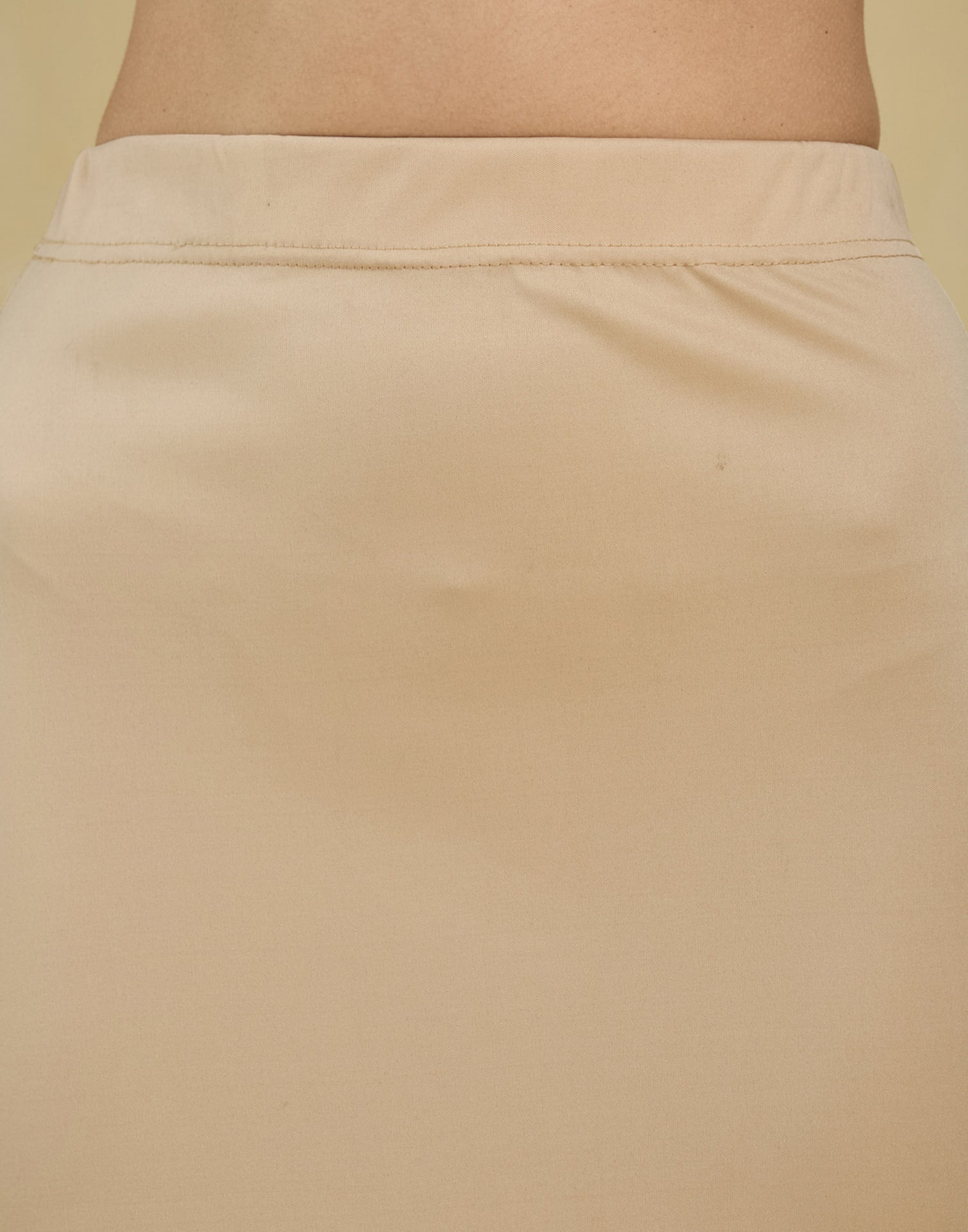 Beige Lycra Plain Elastic Waist Shapewear