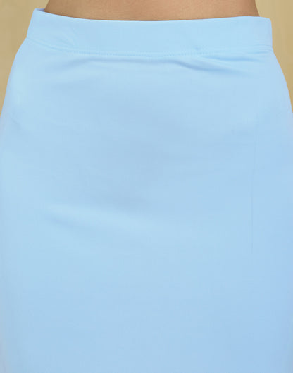 Sky Blue Lycra Plain Elastic Waist Shapewear