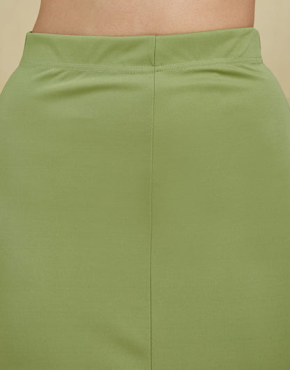 Light Green Lycra Plain Elastic Waist Shapewear