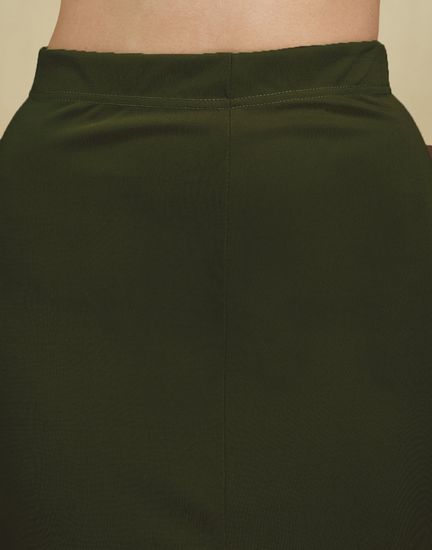 Olive Green Lycra Plain Elastic Waist Shapewear