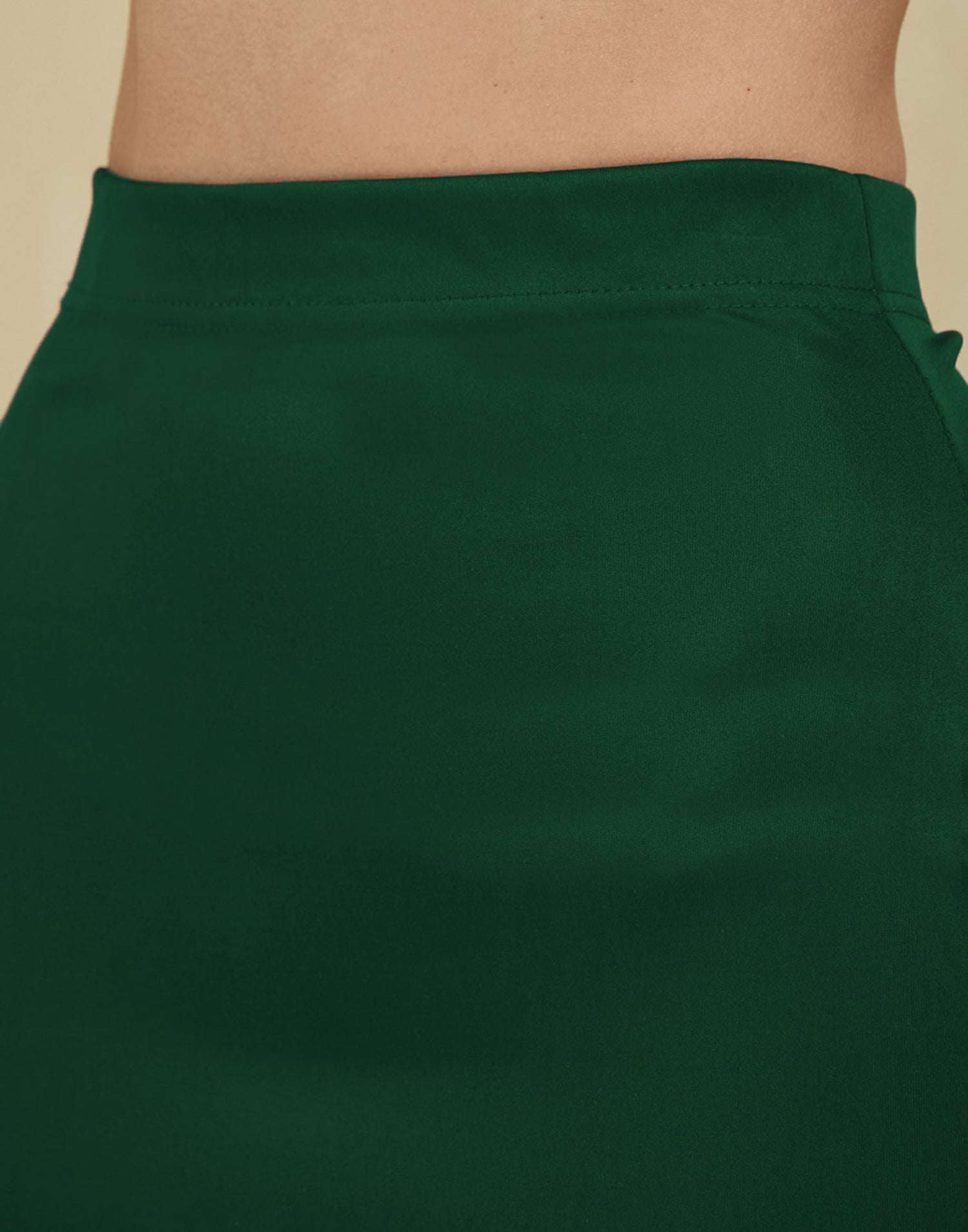 Dark Green Lycra Plain Elastic Waist Shapewear