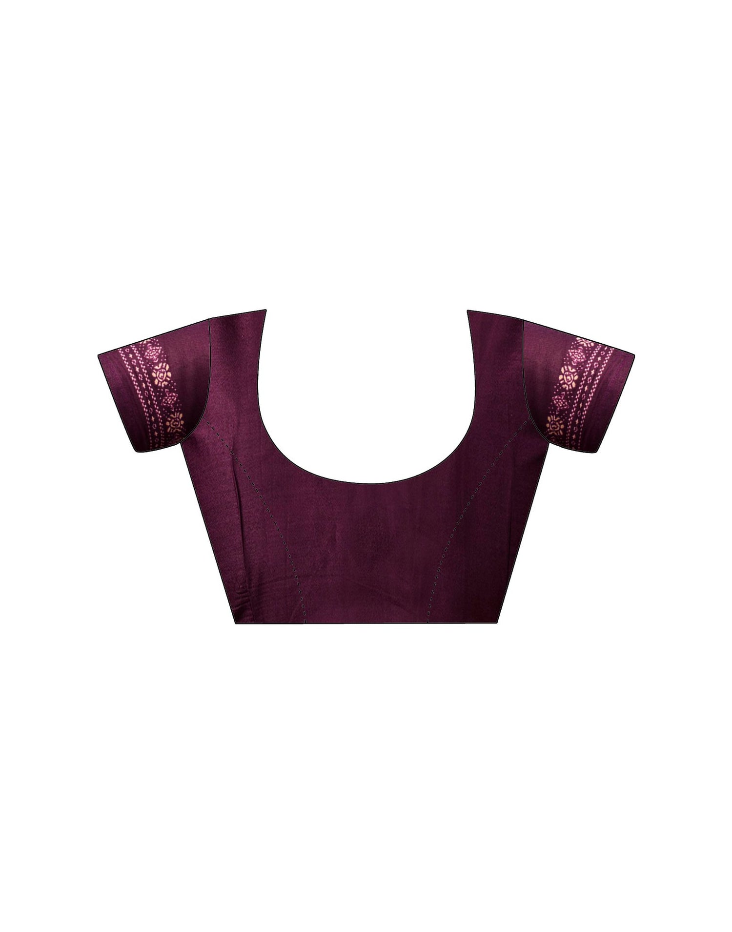 Ready To Wear Wine Cotton Printed Saree