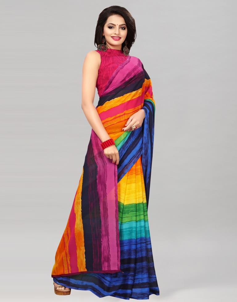 Multicolored Printed Saree | Sudathi