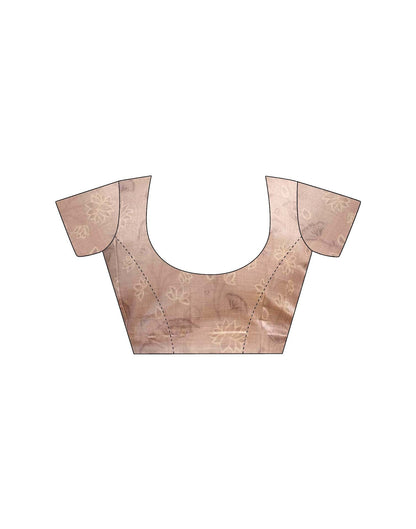 Ready To Wear Navy Blue Silk Floral Printed Saree