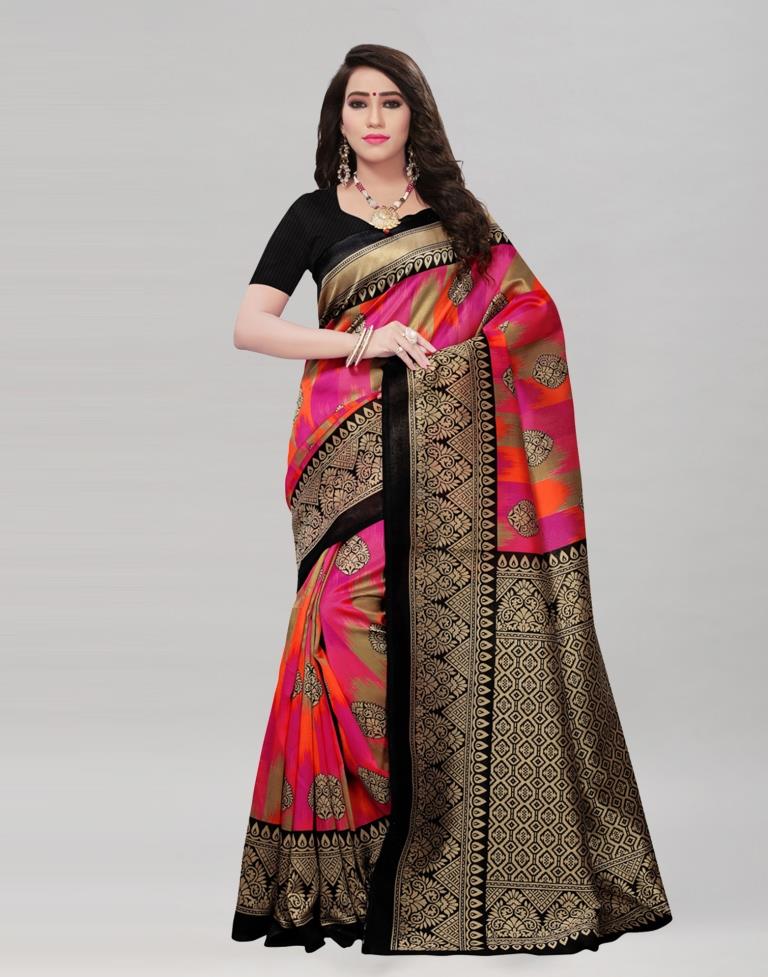 Multicolored Poly Silk Printed Saree | Sudathi