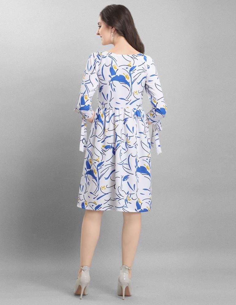 Talismanic White Coloured Digital Printed Crepe Dress | Sudathi
