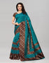 Turquoise Coloured Poly Silk Printed Saree | Sudathi