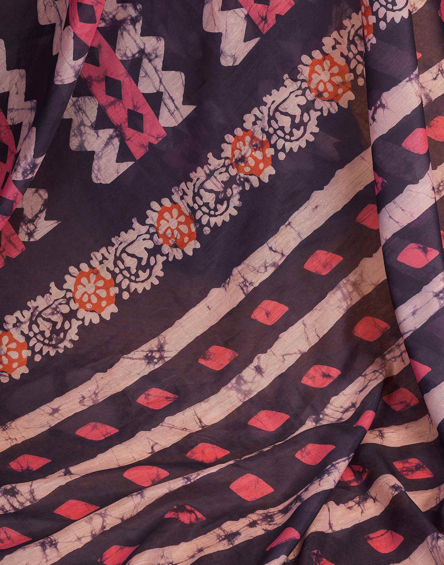 Ready To Wear Dusty Purple Linen Printed Saree