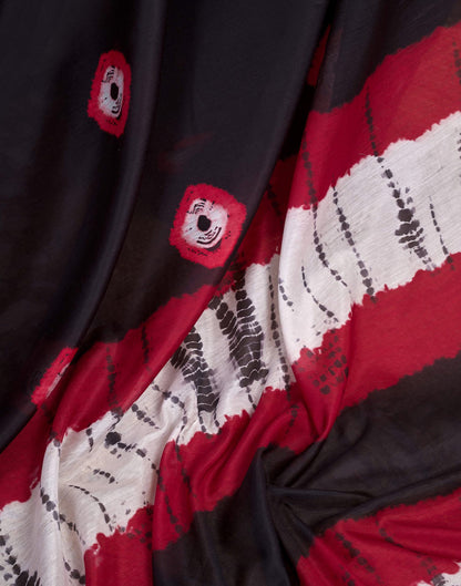 Ready To Wear Black Linen Printed Saree