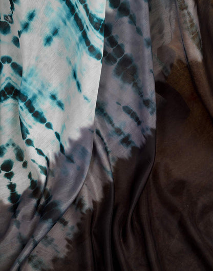 Ready To Wear White Linen Printed Saree