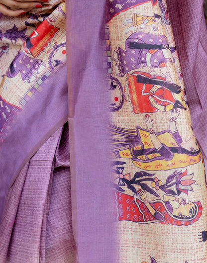 Ready To Wear Dusty Mauve Silk Printed Saree