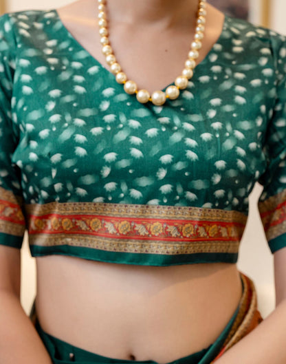 Ready To Wear Multicoloured Silk Printed Saree