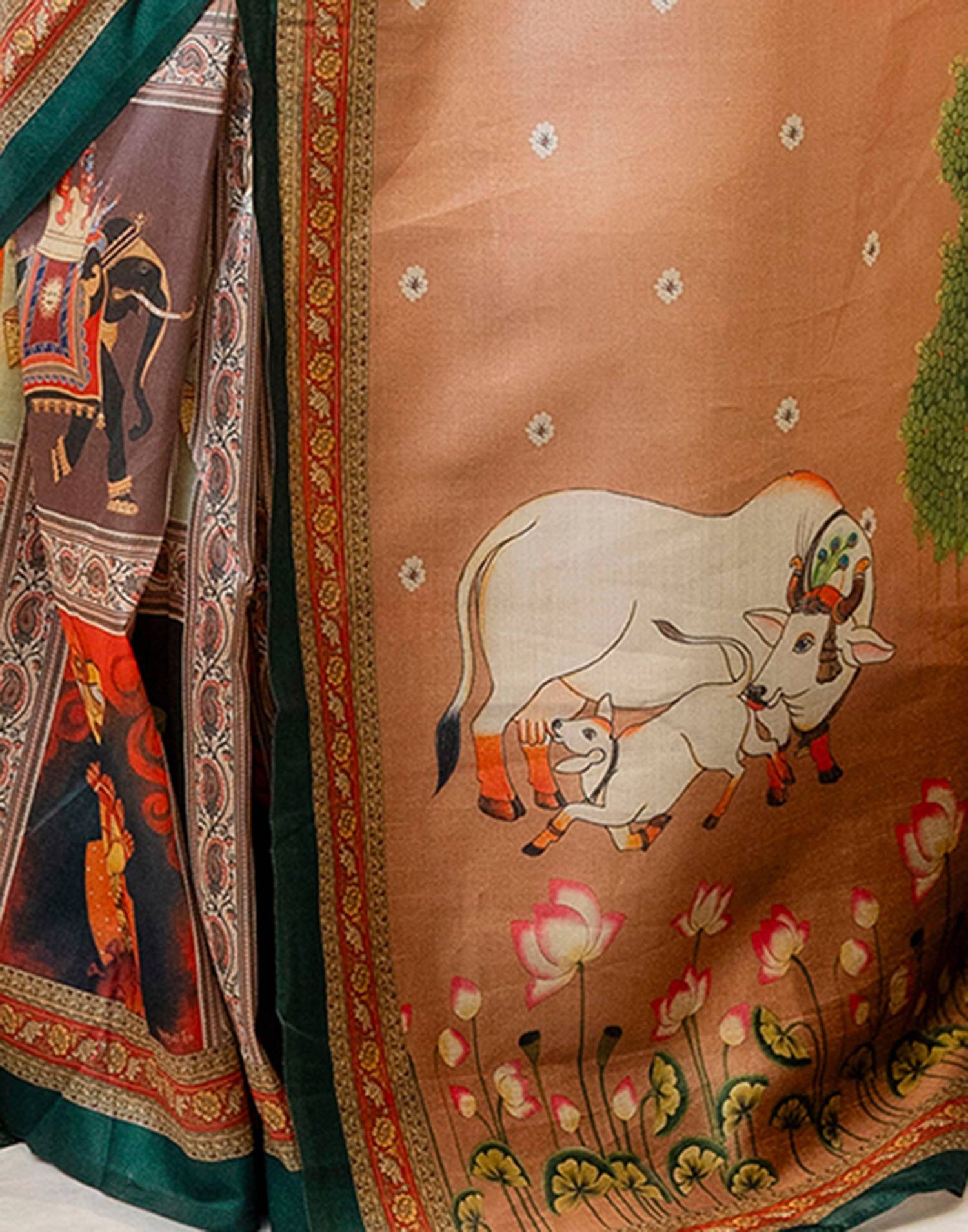 Ready To Wear Multicoloured Silk Printed Saree