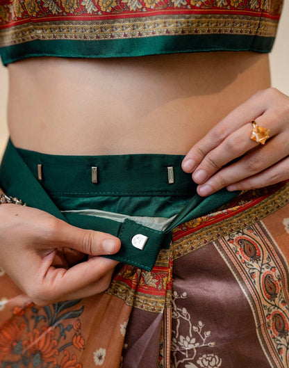 Ready To Wear Multicoloured Silk Printed Saree