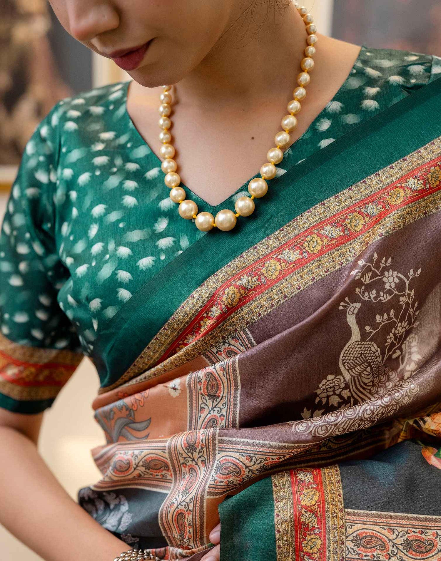 Ready To Wear Multicoloured Silk Printed Saree