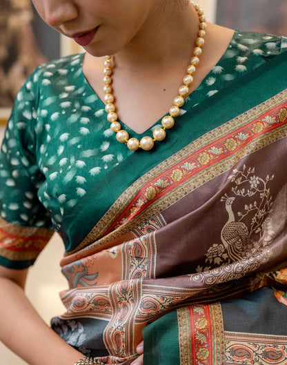 Ready To Wear Multicoloured Silk Printed Saree