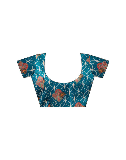 Ready To Wear Beige Silk Printed Saree