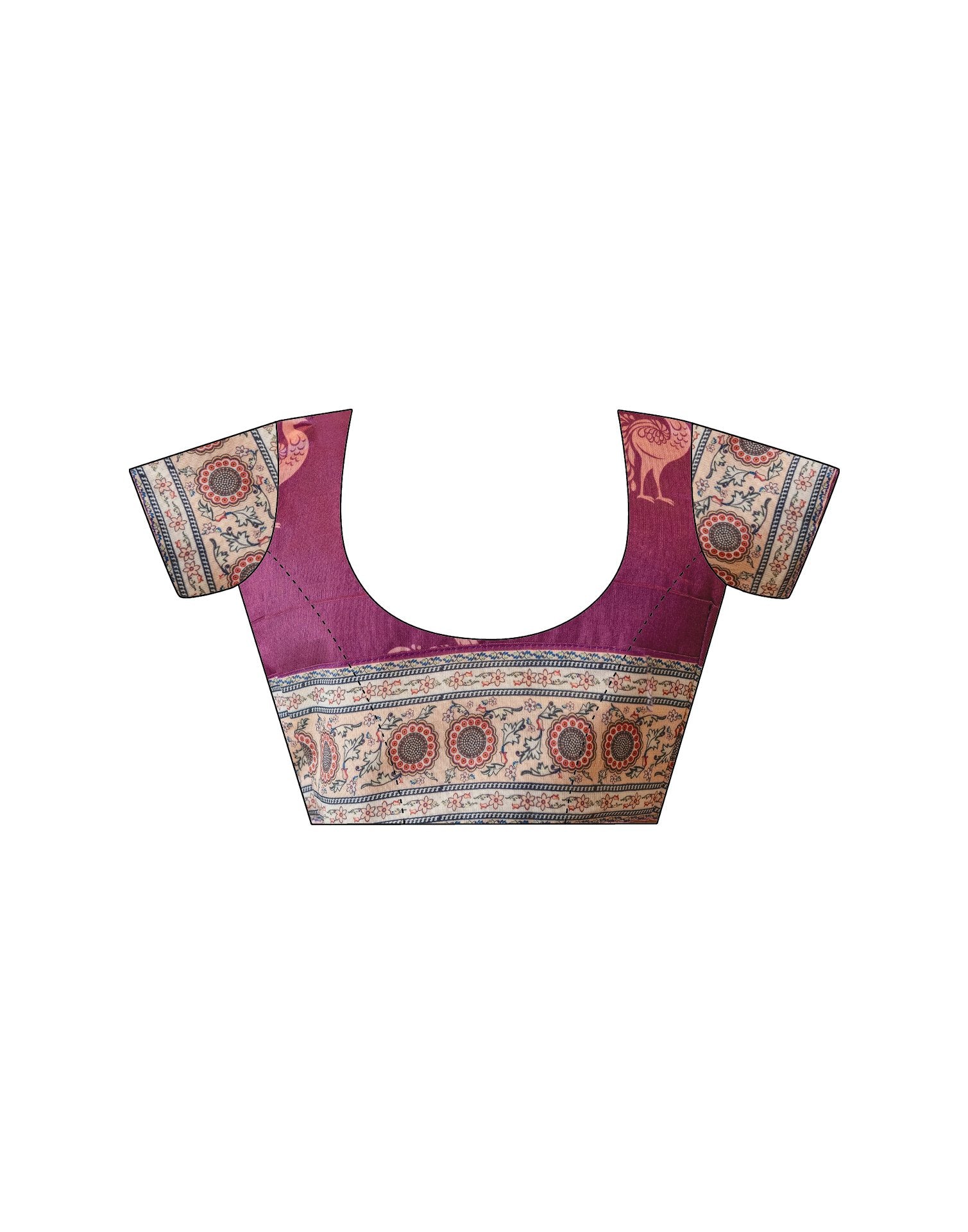 Ready To Wear Dark Beige Silk Printed Saree