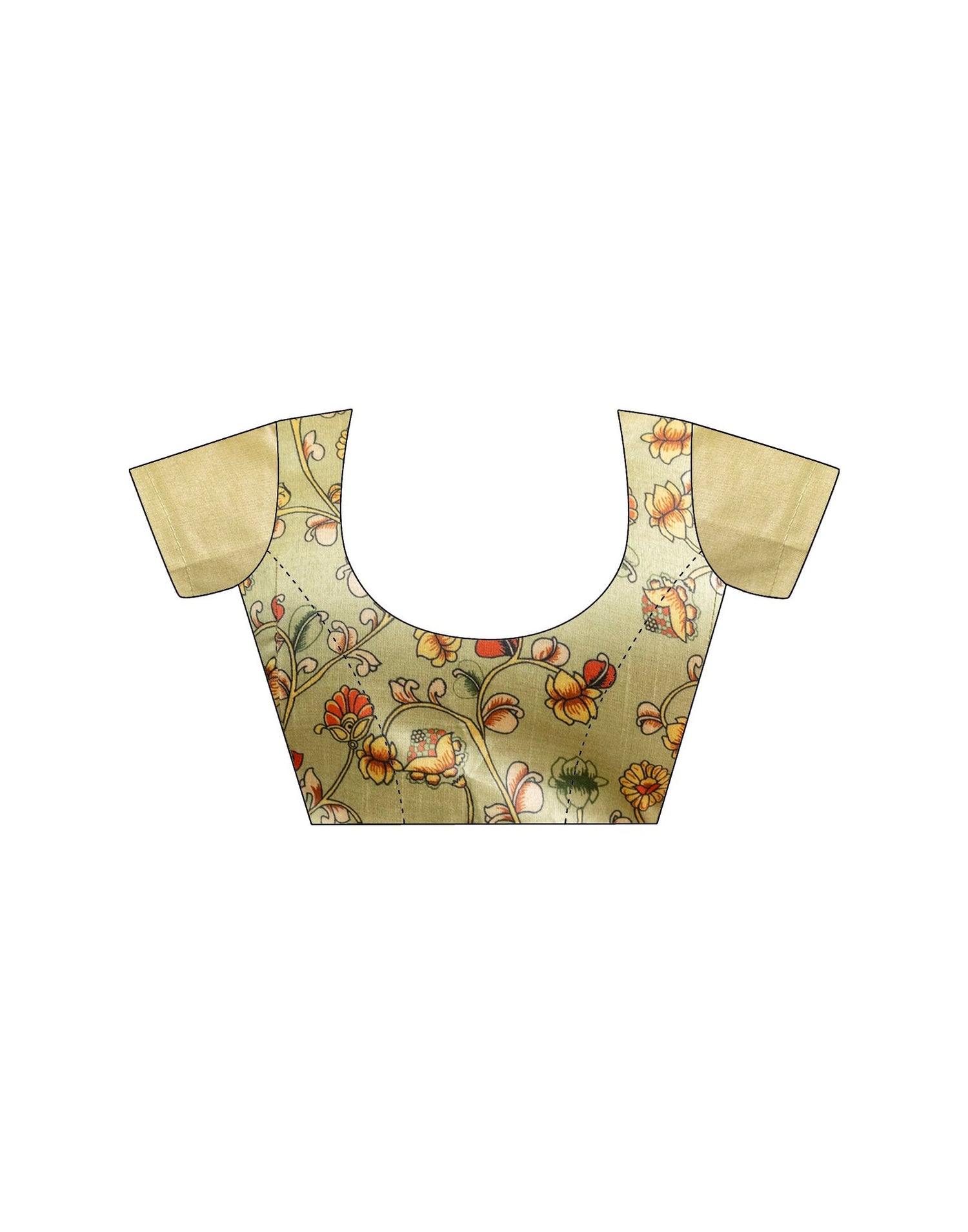 Ready To Wear Pista Green Silk Printed Saree