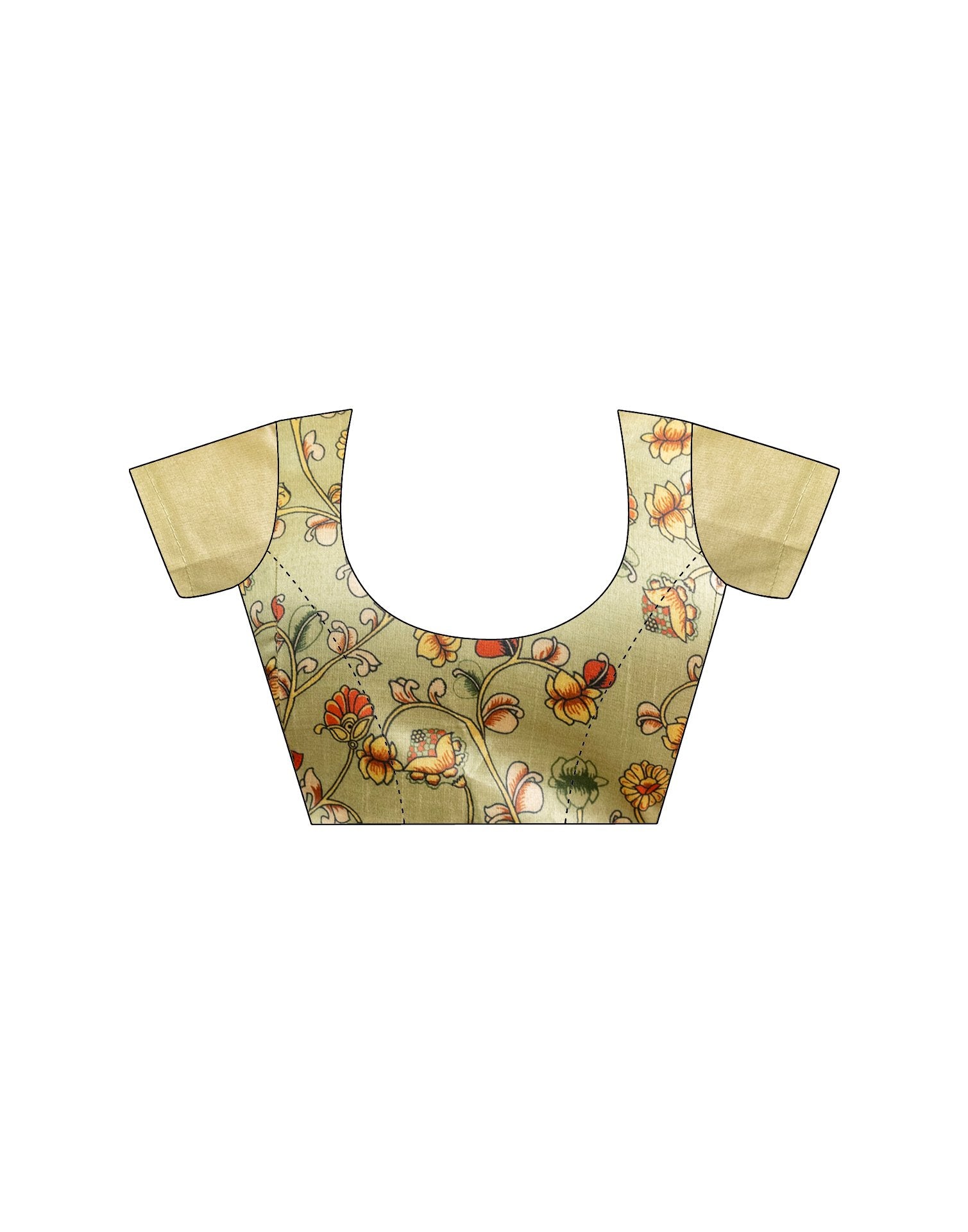 Ready To Wear Pista Green Silk Printed Saree