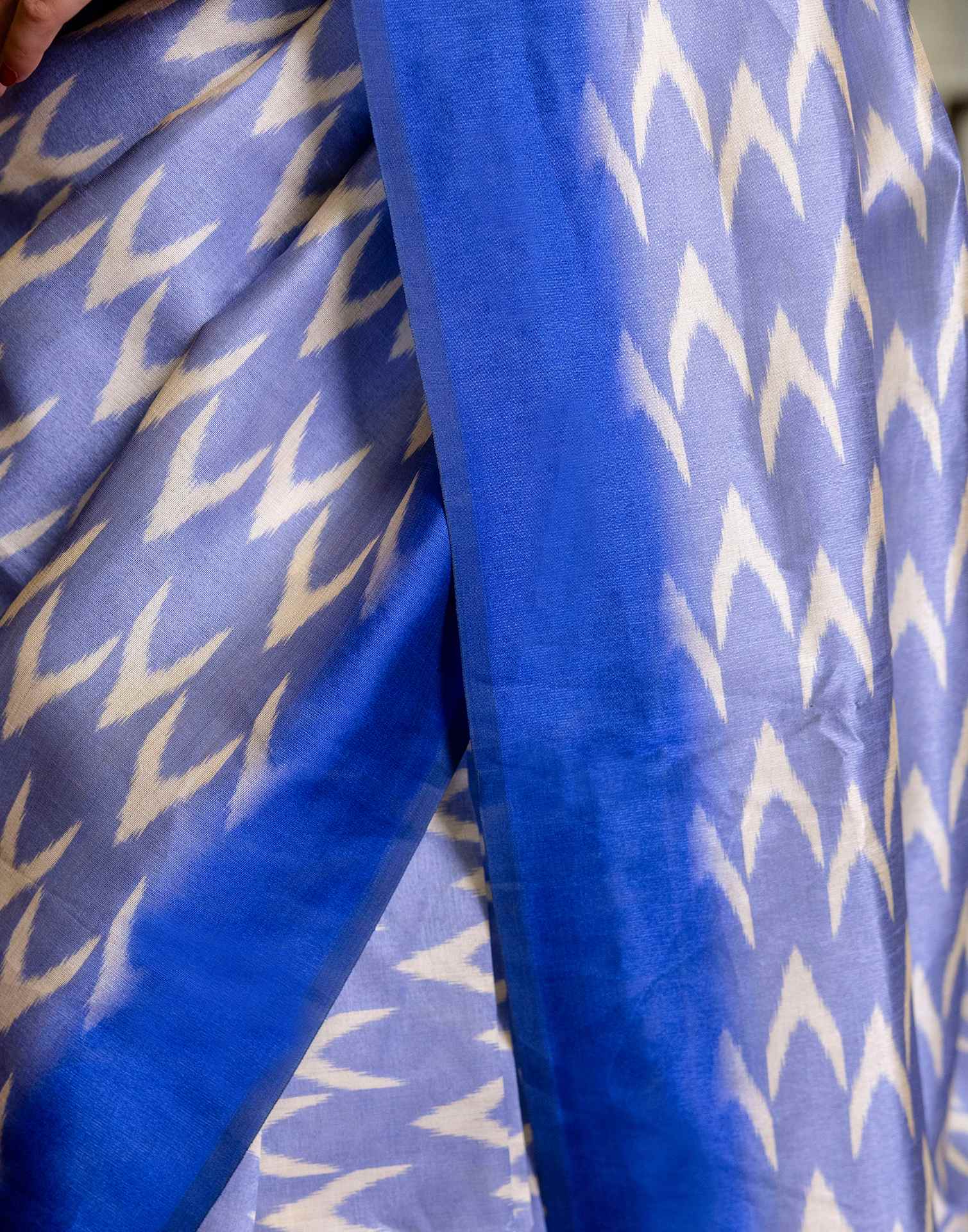 Ready To Wear Lavender Silk Ikkat Printed Saree