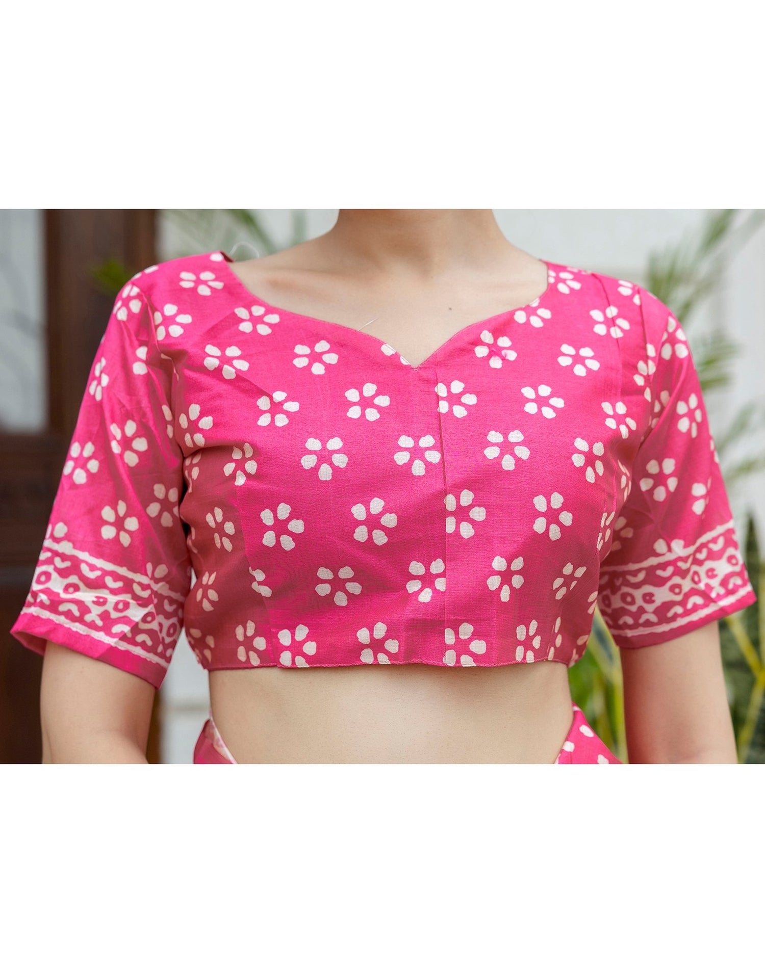 Ready To Wear Pink Silk Printed Saree