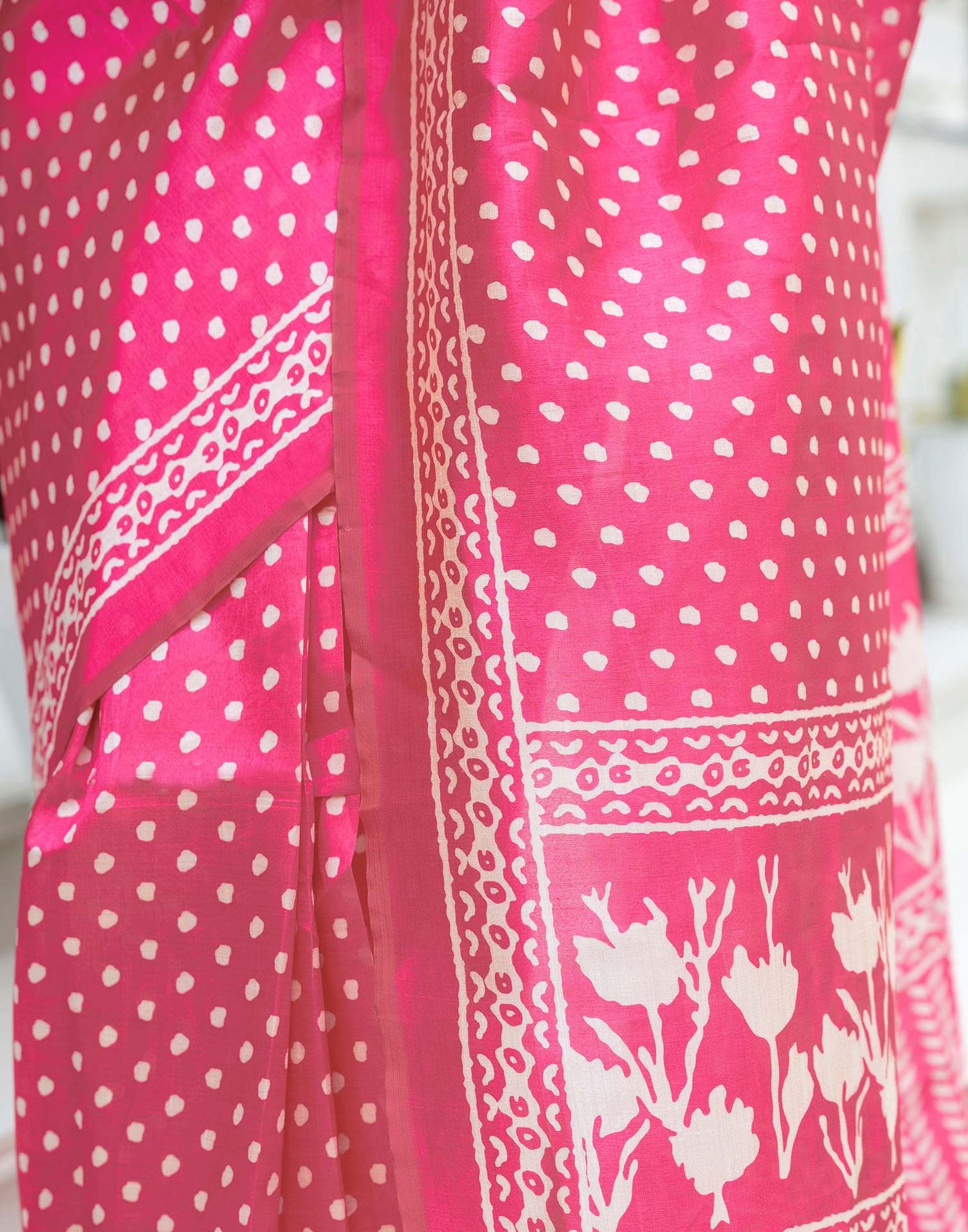 Ready To Wear Pink Silk Printed Saree