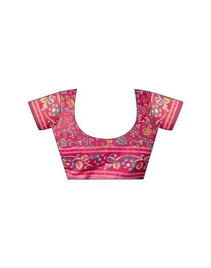 Ready To Wear Peach Linen Printed Saree