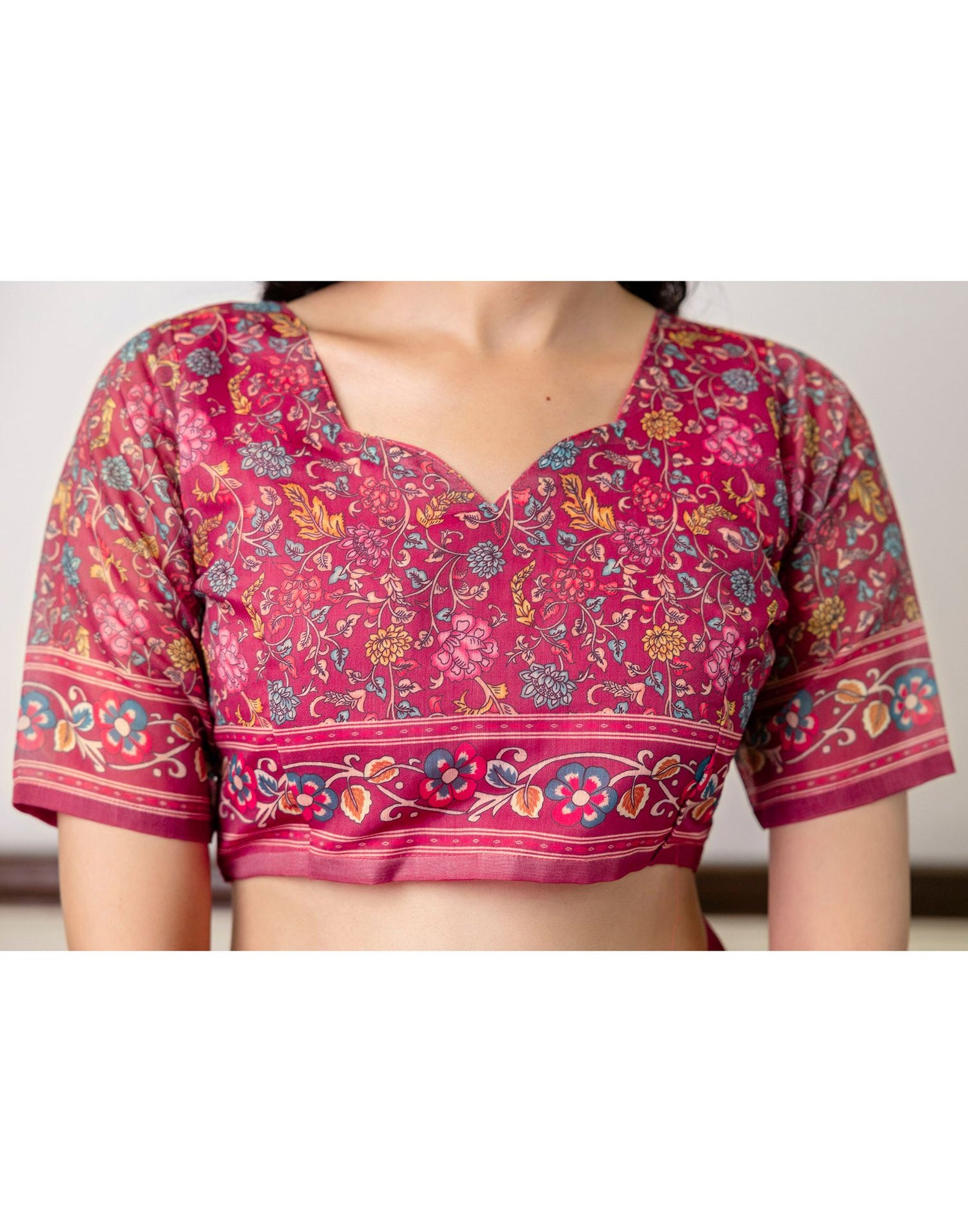 Ready To Wear Peach Linen Printed Saree