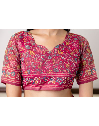 Ready To Wear Peach Linen Printed Saree