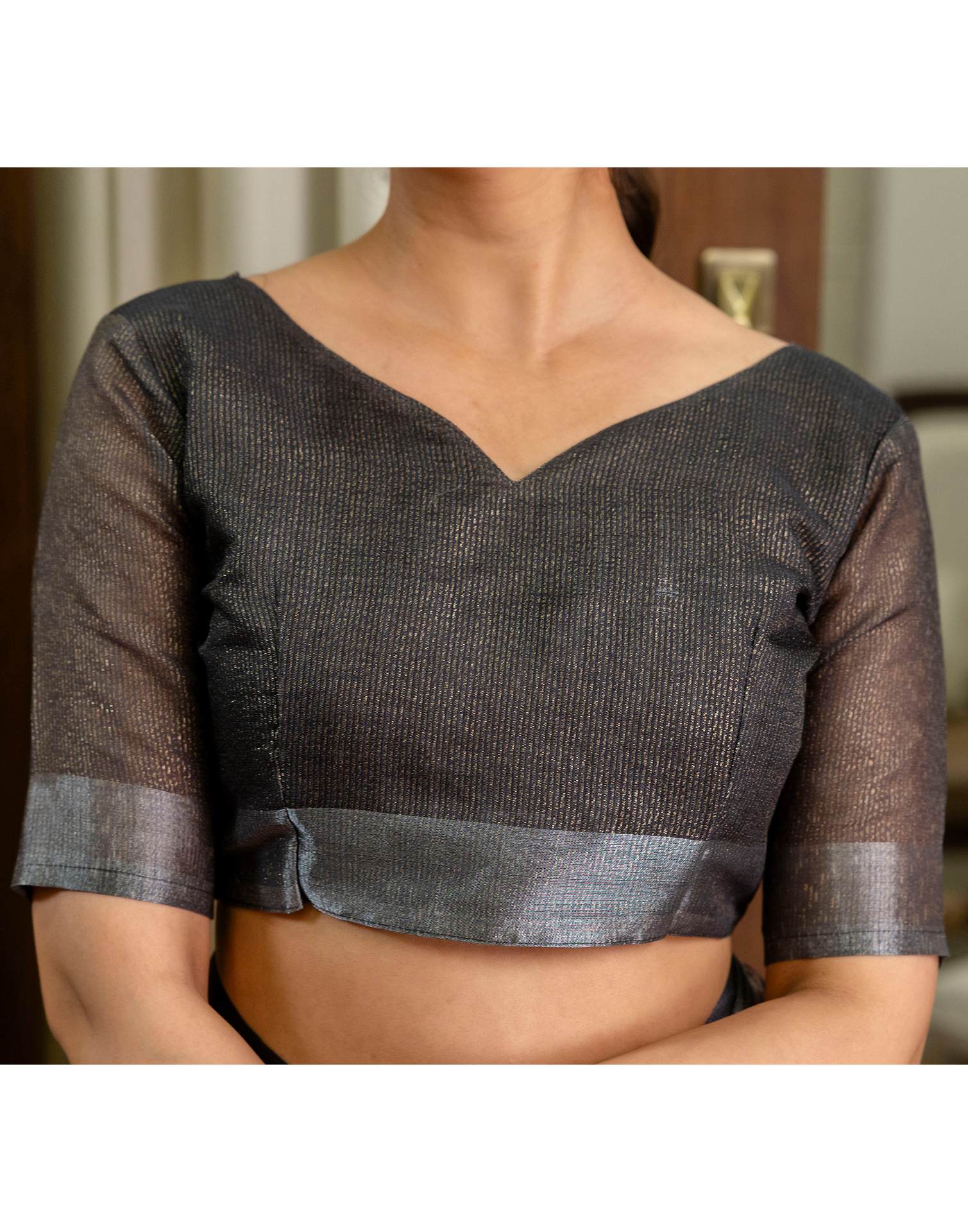 Ready To Wear Beige Cotton Printed Saree