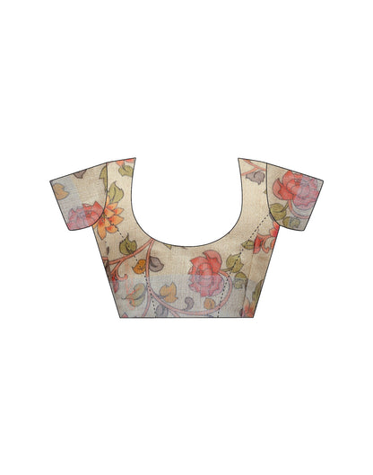 Ready To Wear Maroon Cotton Printed Saree