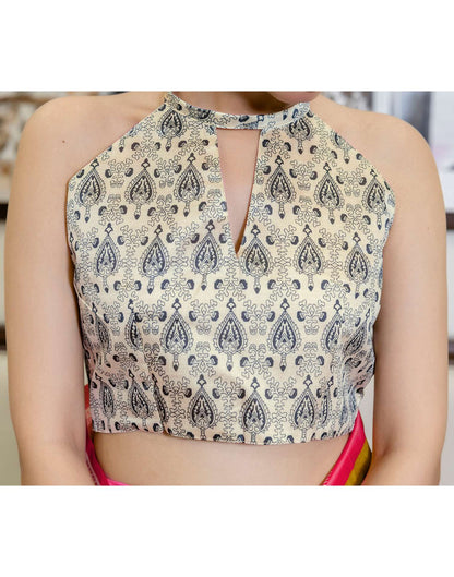 Ready To Wear Lime Green Silk Printed Saree