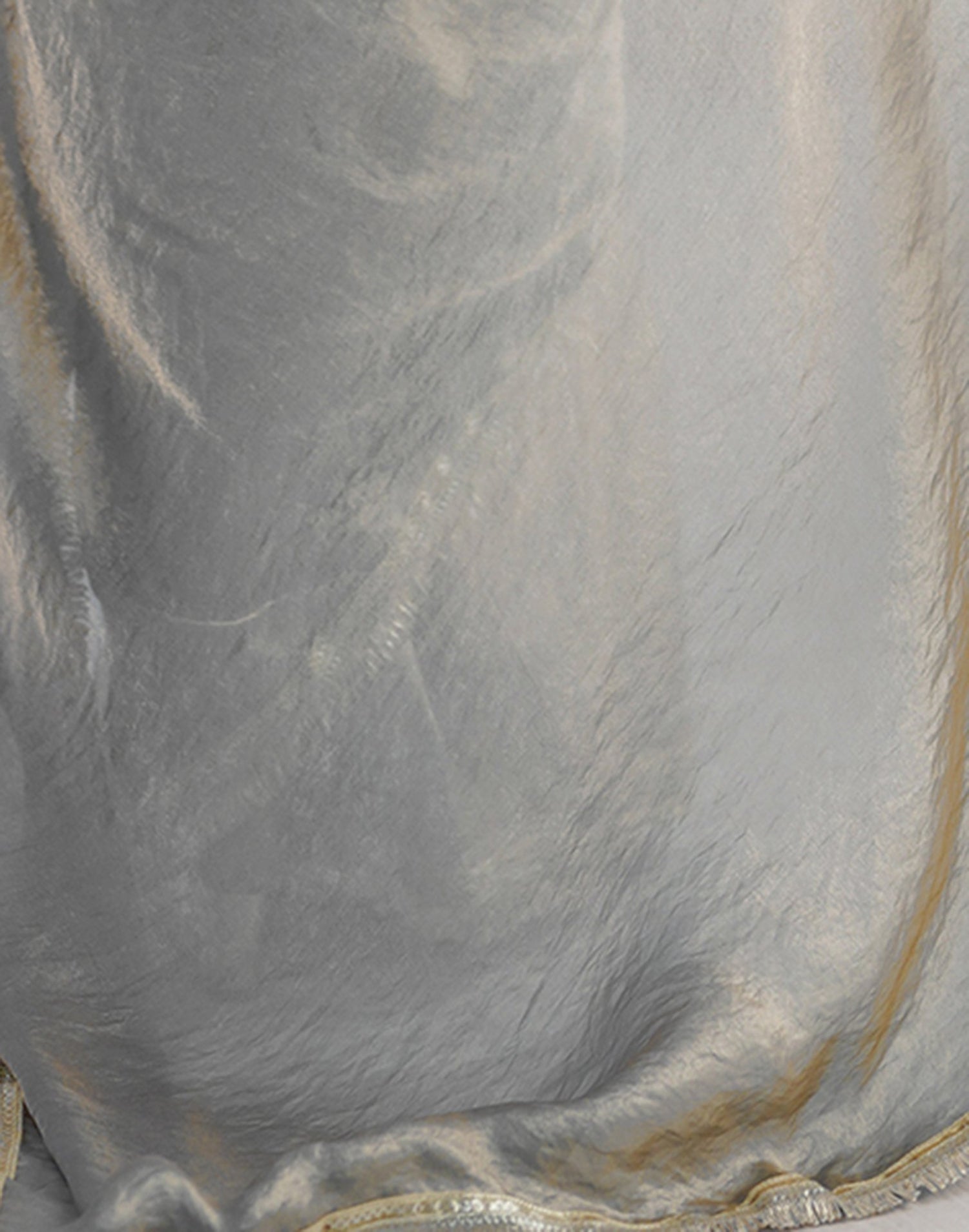 Ready To Wear Grey Shimmer Gota Lace Saree