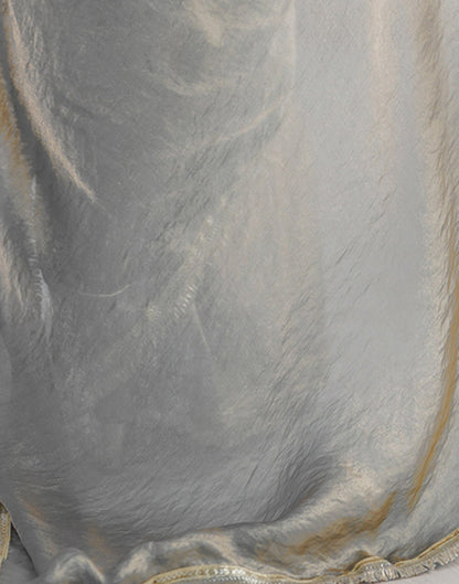Ready To Wear Grey Shimmer Gota Lace Saree