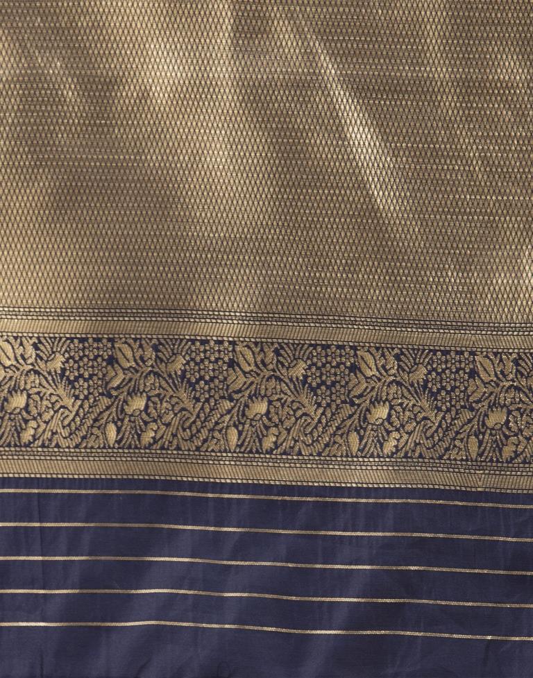Affluent Navy Blue Coloured Poly Silk Jacquard Dupatta | Sudathi
