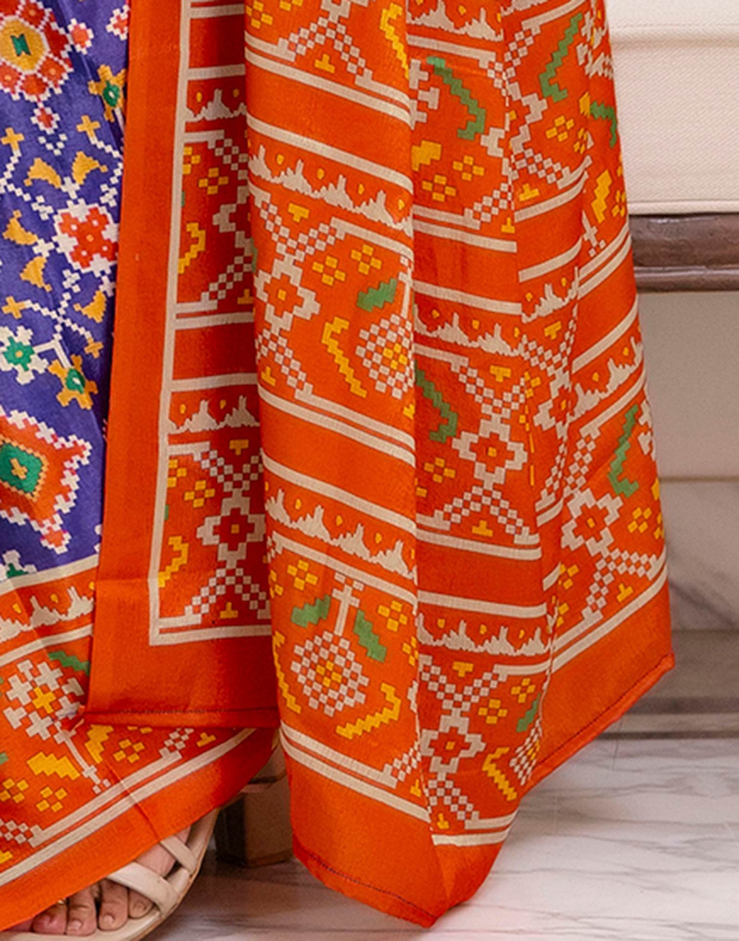 Ready To Wear Violet Chinnon Printed Saree