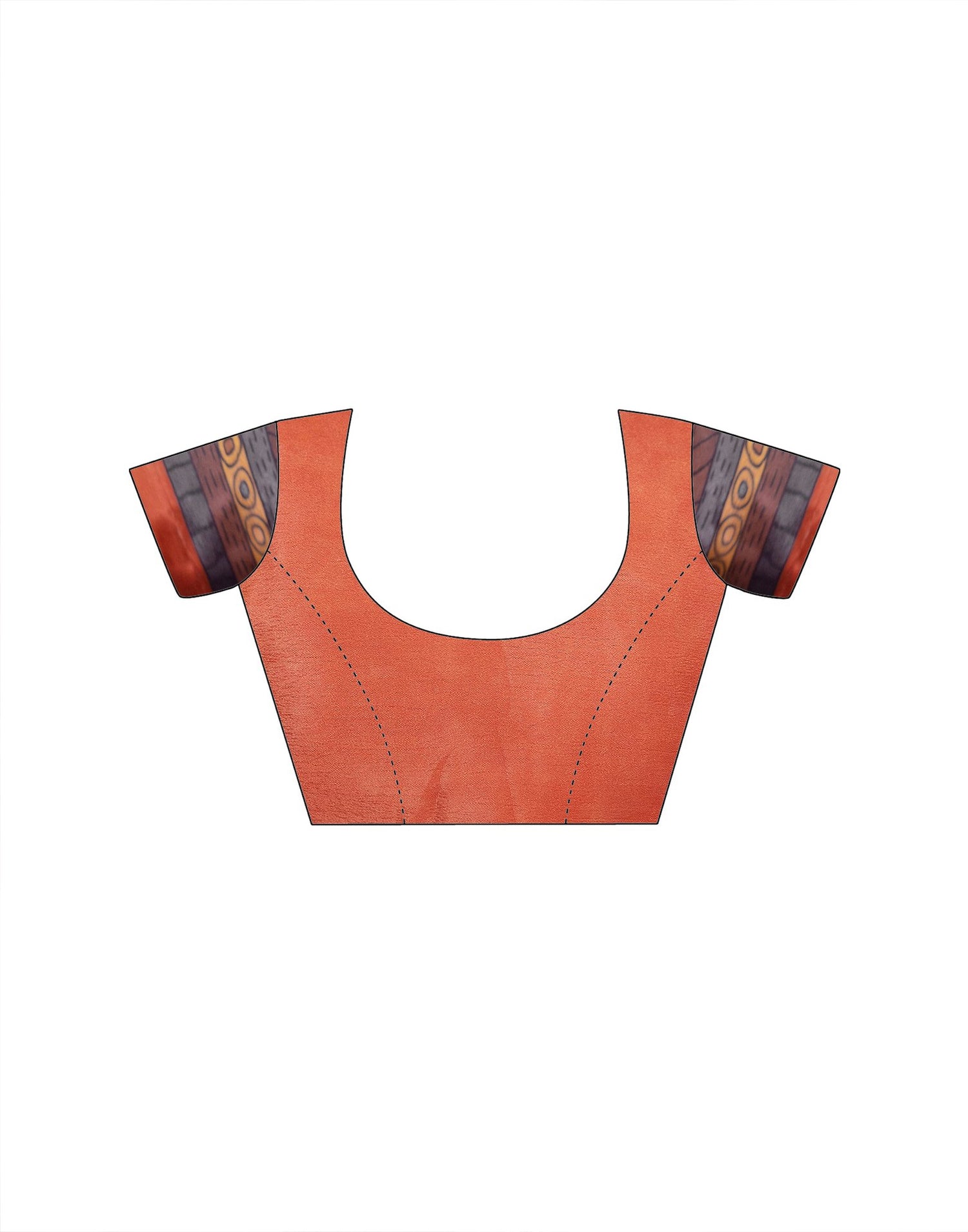 Ready To Wear Peach Chinnon Printed Saree