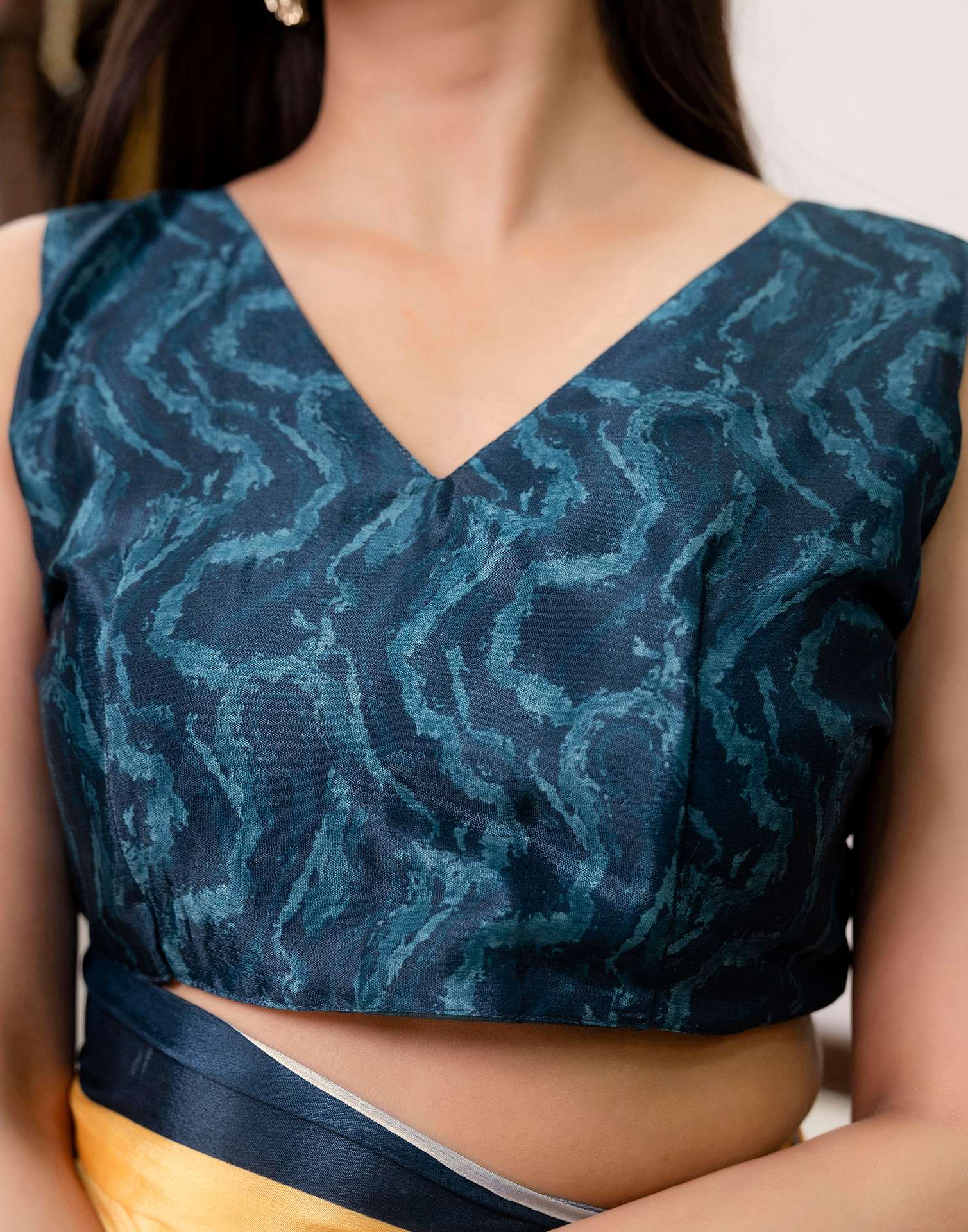 Ready To Wear Light Yellow Chinnon Printed Saree