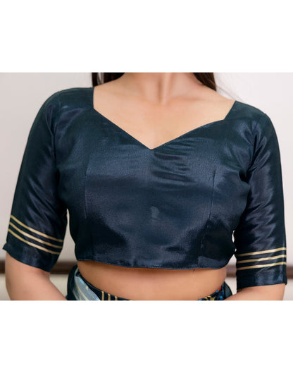 Ready To Wear Dark Grey Chinnon Printed Saree