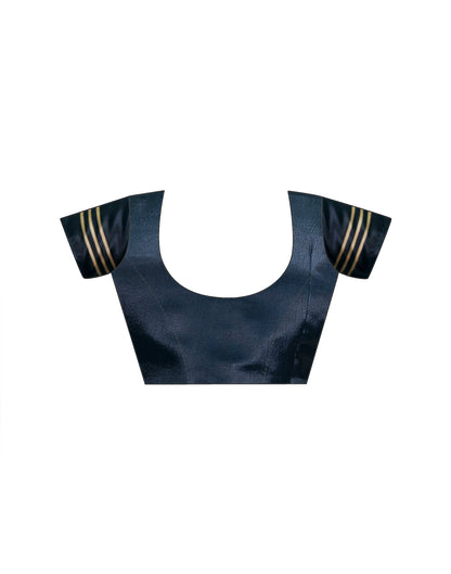 Ready To Wear Dark Grey Chinnon Printed Saree