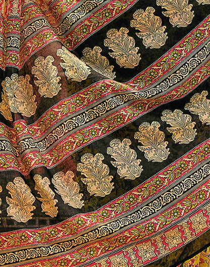 Ready To Wear Lime Yellow Cotton Printed Saree