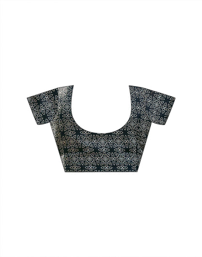 Ready To Wear Teal Blue Cotton Printed Saree