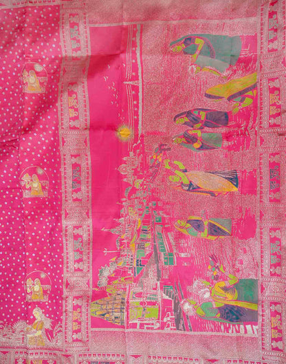 Rani Pink Silk Woven Banarasi Saree