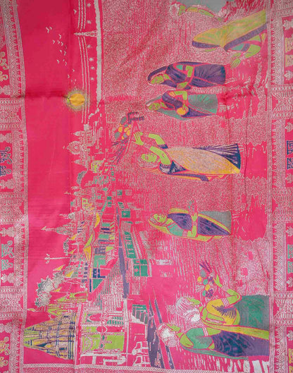 Rani Pink Silk Woven Banarasi Saree