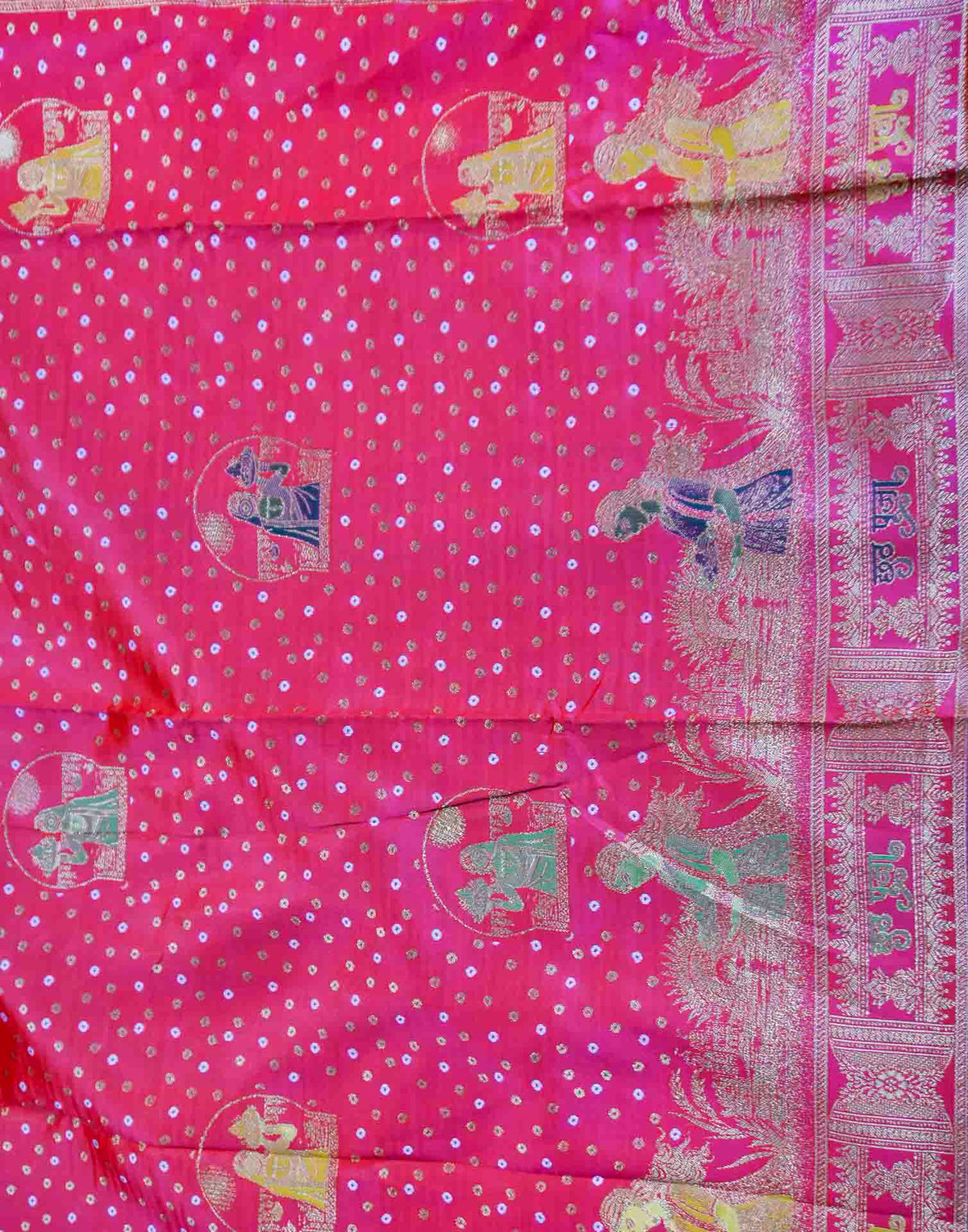 Rani Pink Silk Woven Banarasi Saree