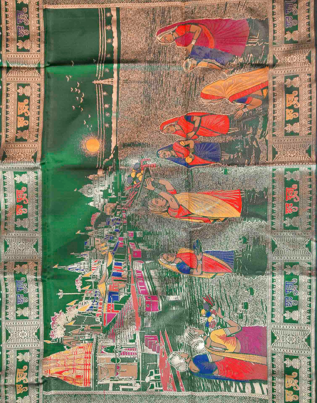 Dark Green Silk Woven Banarasi Saree