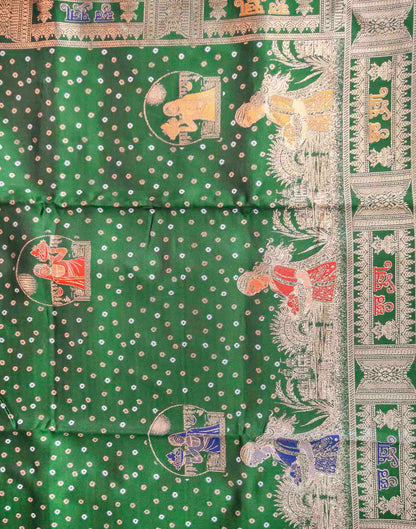 Dark Green Silk Woven Banarasi Saree